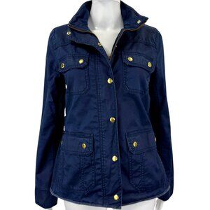 J.Crew Navy Utility Jacket — Gold Hardware — Size Small